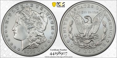 2021-S $1 Morgan Dollar 100th Anniversary MS70