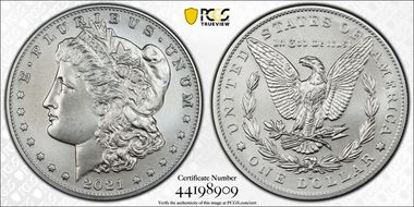 2021-O Privy $1 Morgan Dollar 100th Anniversary MS70