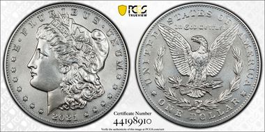 2021-CC Privy $1 Morgan Dollar 100th Anniversary MS69