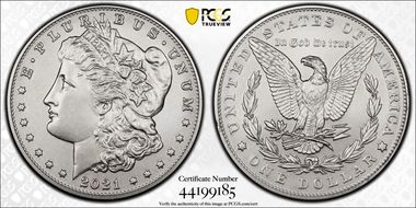 2021 $1 Morgan Dollar 100th Anniversary MS70