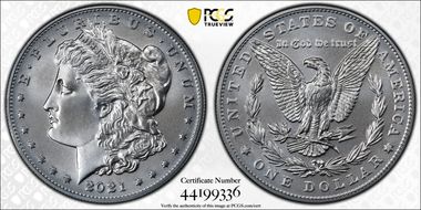2021 $1 Morgan Dollar 100th Anniversary First Strike MS70