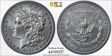 2021 $1 Morgan Dollar 100th Anniversary First Strike MS70