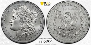 2021 $1 Morgan Dollar 100th Anniversary First Strike MS70