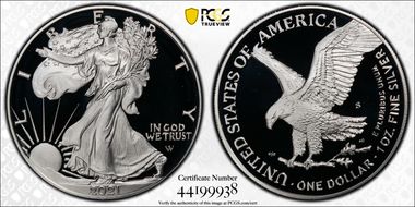 2021-S $1 Silver Eagle - Type 2 Limited Edition Proof Set - First Strike PR70DCAM