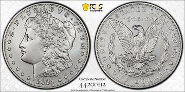 2021-S $1 Morgan Dollar 100th Anniversary MS70