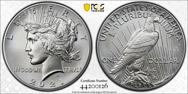 2021 $1 Peace Dollar 100th Anniversary First Strike MS69