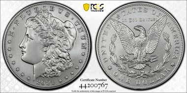 2021-D $1 Morgan Dollar 100th Anniversary First Strike MS70