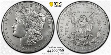 2021-D $1 Morgan Dollar 100th Anniversary First Strike MS70