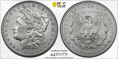 2021 $1 Morgan Dollar 100th Anniversary First Strike MS70