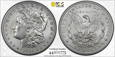 2021-O Privy $1 Morgan Dollar 100th Anniversary First Strike MS70