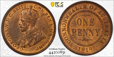 1919 //. (m) 1D Dot below MS64RB