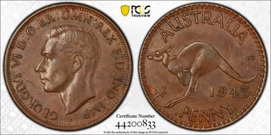 1943-I (b) 1D Long Reverse Denticles AU55BN