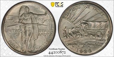 1933-D 50C Oregon MS66