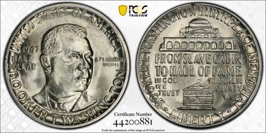 1947 50C Booker T. Washington MS65