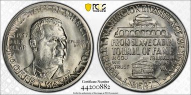 1947-S 50C Booker T. Washington MS65