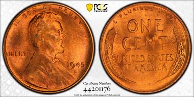 1945-S 1C MS67RD