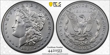 2021 $1 Morgan Dollar 100th Anniversary First Strike MS69