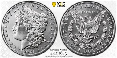 2021 $1 Morgan Dollar 100th Anniversary MS70