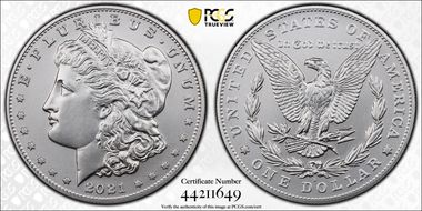 2021-S $1 Morgan Dollar 100th Anniversary MS70