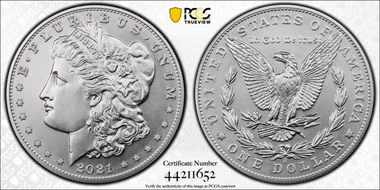 2021-S $1 Morgan Dollar 100th Anniversary MS70