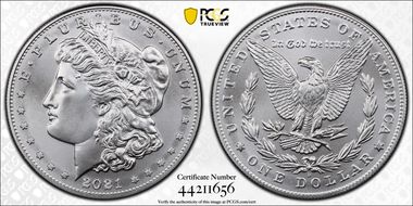 2021-D $1 Morgan Dollar 100th Anniversary MS70