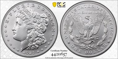 2021-D $1 Morgan Dollar 100th Anniversary MS70