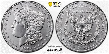 2021-D $1 Morgan Dollar 100th Anniversary MS69