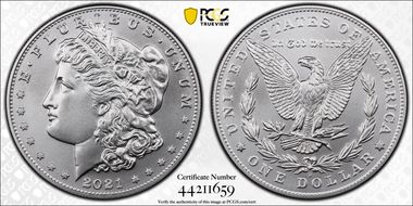 2021-D $1 Morgan Dollar 100th Anniversary MS70