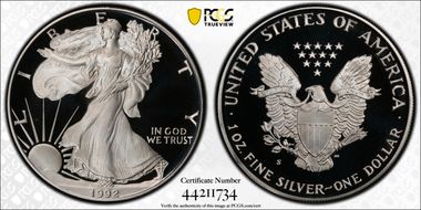 1992-S $1 Silver Eagle PR69DCAM
