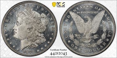 1878 7TF $1 Reverse of 1878 MS63DMPL