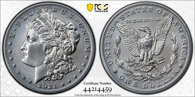 2021-CC Privy $1 Morgan Dollar 100th Anniversary MS70