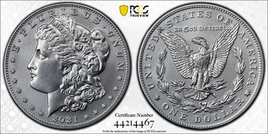 2021-D $1 Morgan Dollar 100th Anniversary MS70