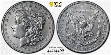 2021-D $1 Morgan Dollar 100th Anniversary MS69