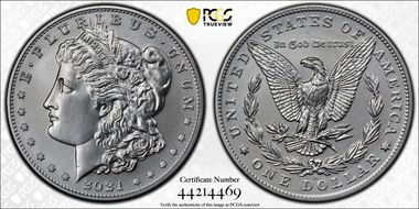 2021-D $1 Morgan Dollar 100th Anniversary MS69