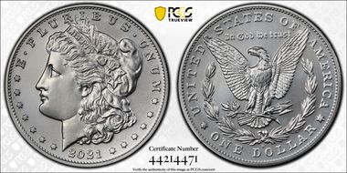2021-S $1 Morgan Dollar 100th Anniversary MS70