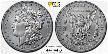 2021 $1 Morgan Dollar 100th Anniversary MS70