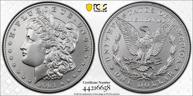 2021-D $1 Morgan Dollar 100th Anniversary First Strike MS70