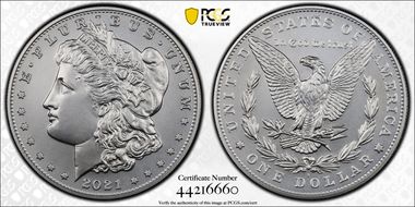 2021-S $1 Morgan Dollar 100th Anniversary First Strike MS70