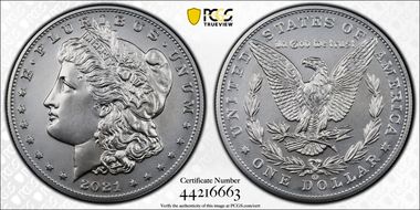 2021-CC Privy $1 Morgan Dollar 100th Anniversary First Strike MS70
