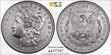 2021-D $1 Morgan Dollar 100th Anniversary First Strike MS70