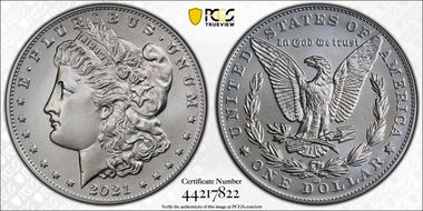 2021-CC Privy $1 Morgan Dollar 100th Anniversary First Strike MS70