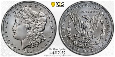 2021 $1 Morgan Dollar 100th Anniversary First Strike MS70