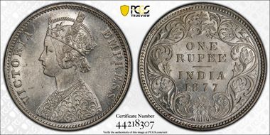 1877(B) Rupee SW-6.33 Prid-150 A3/I MS62
