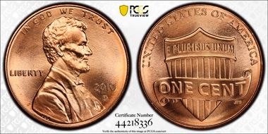 2010-D 1C Shield MS67RD