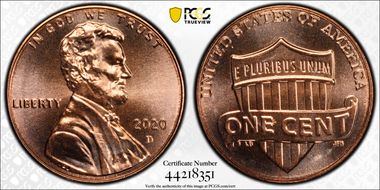 2020-D 1C Shield MS67RD