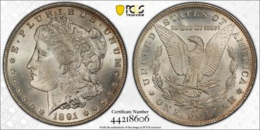 1891-CC $1 VAM 3, Spitting Eagle MS63