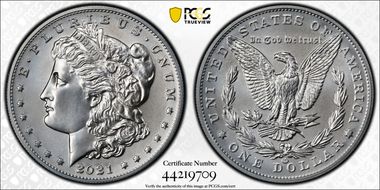 2021-CC Privy $1 Morgan Dollar 100th Anniversary First Strike MS70