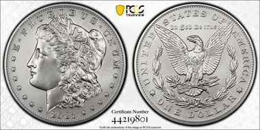 2021-CC Privy $1 Morgan Dollar 100th Anniversary First Strike MS70