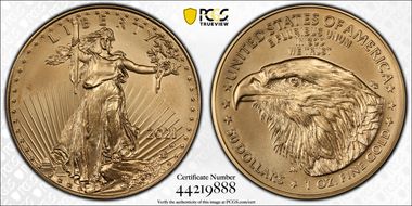2021-W $50 Burnished Gold Eagle - Type 2 First Strike SP70