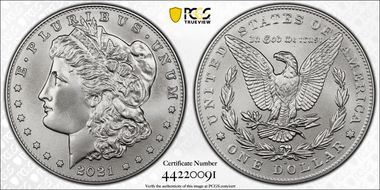 2021-D $1 Morgan Dollar 100th Anniversary First Strike MS70